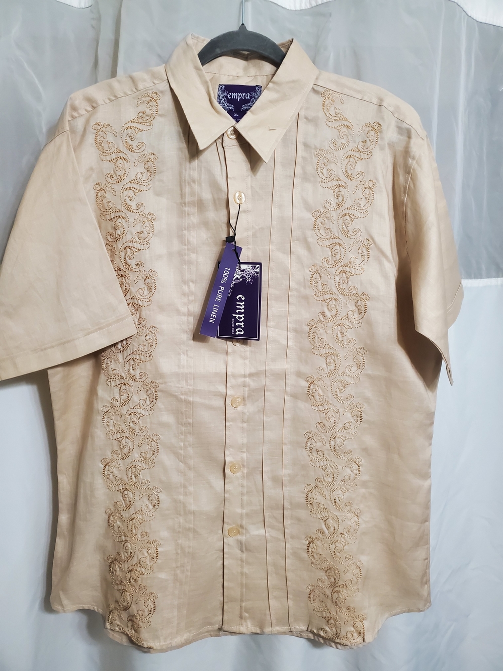 Emprza Tan Embroidered Two-Piece Set - Picture 3 of 8